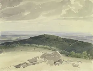 View from the GroBer Feldberg to the Kleiner Feldberg, 1843. Creator: Carl Theodor Reiffenstein