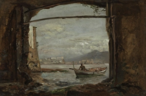 Derelict Prints: View from a grotto near Posillipo, 1820. Creator: Johan Christian Dahl