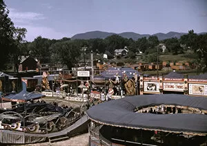 Fairground Ride Collection: View of the grounds at the Vermont state fair, Rutland, 1941. Creator: Jack Delano