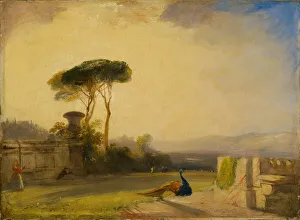 View on the Grounds of a Villa near Florence, 1826. Creator: Richard Parkes Bonington View on the Grounds of a Villa near Florence, 1826. Creator: Richard Parkes Bonington