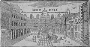 Horse Drawn Vehicle Gallery: Front view of the Guildhall, looking north, City of London, 1750