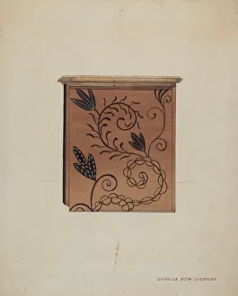 Doerfler Isabella Ruth Prints: Side View of Guilford Painted Chest, c. 1936. Creator: Isabella Ruth Doerfler