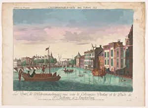 Imperial Franciscan Academy Prints: View of the Halvemaansbrug over the Amstel in Amsterdam
