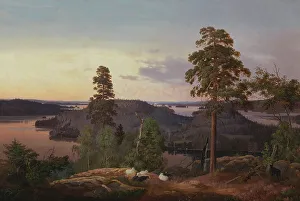 Wright Ferdinand Von Prints: View from Haminalahti, 1853. Creator: Ferdinand von Wright