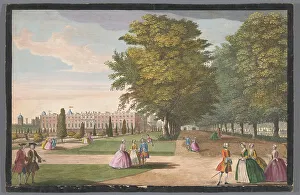 Hampton Court Prints: View of Hampton Court Palace in London seen from the south side, 1700-1799. Creator: Anon
