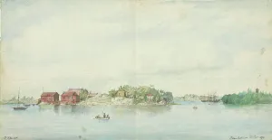Boathouse Prints: View of Hanasaari, 1873. Creator: Oscar Kleineh