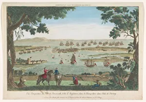 Huquier Jacques Gabriel Prints: View of the harbor in Portsmouth, 1735-1805. Creator: Unknown