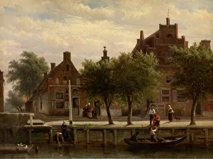 Loading Prints: A View of the Harbour of Hasselt, Overijssel, 1862. Creator: Cornelis Springer