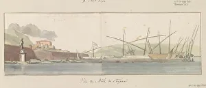 View of the harbour at Trapani, 1778. Creator: Louis Ducros