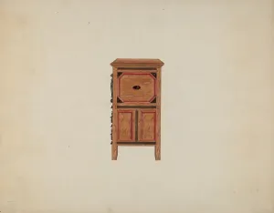 Martin Partyka Prints: Side View of Hartford Chest, c. 1936. Creator: Martin Partyka