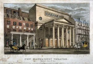 John Nash Prints: View of the Haymarket Theatre, Westminster, London, 1821