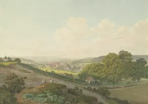 Hilltop Prints: View from a hilltop of the village of St