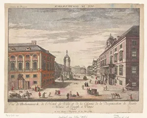 Imperial Franciscan Academy Prints: View of the Hohe Markt in Vienna, 1755-1779. Creator: Johann Sigrist