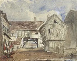 Timber Framed Prints: View at Honfleur, 1861-1866. Creator: Paul Huet