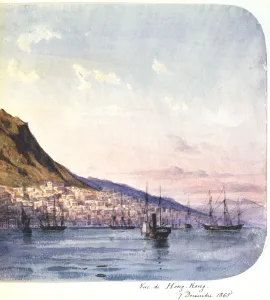 Hong Kong Prints: View of Hong Kong, 7 December 1865. Artist: Jean Henri Zuber