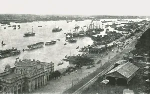 River Hooghly Prints: View from the Hooghly Bridge, Calcutta, India, 1895. Creator: Unknown