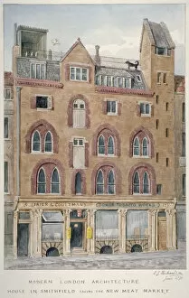 Charles James Richardson Gallery: View of a house in West Smithfield facing the meat market, City of London, 1871. Artist