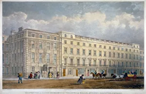 George Hawkins Prints: View of eight houses in Brook Street, Westminster, London, c1840. Artist: George Hawkins