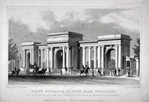 Th Shepherd Gallery: View of Hyde Park Corner, London, 1828