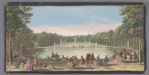 Jean Rigaud Prints: View of the Île Royale in the garden of Versailles