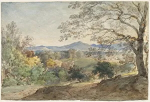 Dillis Johann Georg Von Prints: A View across the Inn Valley to the Alps and Neubeuern, c. 1790