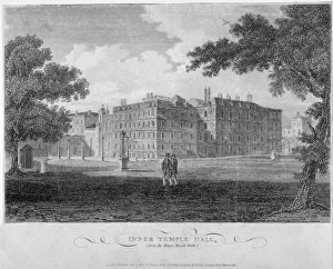 Greig Prints: View of Inner Temple Hall from Kings Bench Walk, City of London, 1804