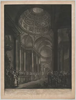 Sir Christopher Wren Collection: A View of the Inside of St. Stephens Walbrook, Done from the Drawing in his Majesty s