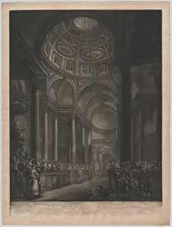 Sir Christopher Wren Collection: A View of the Inside of St. Stephens Walbrook, Done from the Drawing in his Majesty s