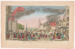 Plunder Prints: View of the intake and looting of Bergen op Zoom by the French in 1747