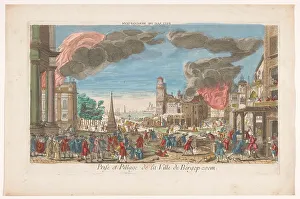 Plunder Prints: View of the intake and looting of Bergen op Zoom by the French in 1747