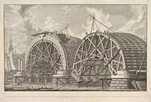 Blackfriars Prints: A view of part of the intended Bridge at Blackfriars, London, ca. 1764