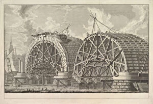 Part Of Gallery: A view of part of the intended Bridge at Blackfriars, London, ca. 1764