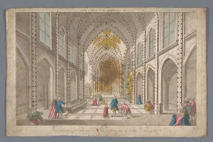 4th Arrondissement Prints: View of the interior of the Eglise Saint-Merri in Paris, 1700-1799. Creator: Anon