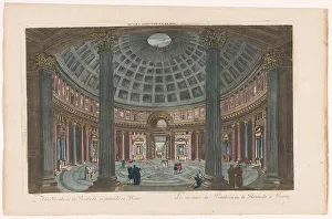 Pantheon Prints: View of the interior of the Pantheon in Rome, 1700-1799. Creator: Unknown