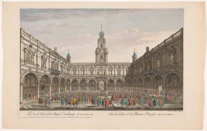 Thomas Bowles Ii Prints: View of the interior of the Royal Exchange in London, 1745-1753. Creator: Thomas Bowles