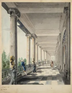 Charles Ca 1730 40 1812 Gallery: View of Ionic Gallery and the Agate Pavilion in Tsarskoye Selo