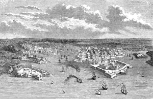 Malta Prints: View of the Island and Fortifications of Malta, 1854. Creator: Unknown