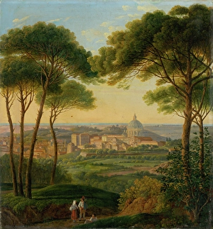 Pines Prints: View of an Italian city, c1860. Creator: Karol Marko