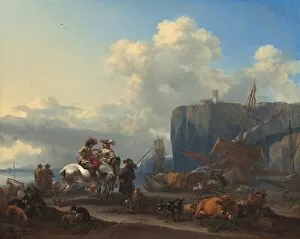 Cargo Gallery: View of an Italian Port, early 1660s. Creator: Nicolaes Berchem
