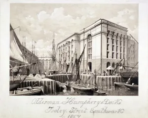 Freight Prints: View of John Humphreys Dock and Hays Wharf, Tooley Street, Bermondsey, London, 1857