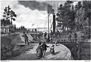 August 1823 1892 Gallery: View of the Juustila Lock in Finland, 1873. Artist: Weger, August (1823-1892)
