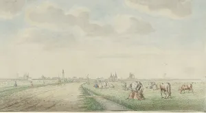 Vanishing Point Prints: View of Kampen from the landward side, 1770-1810. Creator: Pieter Remmers