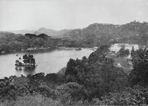 Kandy Prints: View of Kandy Lake from Lady Hortons Drive
