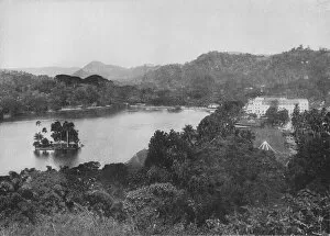 Maha Nuvara Gallery: View of Kandy Lake from Lady Hortons Drive, Kandy, c1890, (1910)