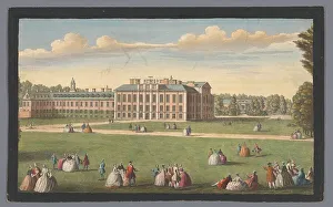 Christopher Wren Prints: View of Kensington Palace in London, 1751. Creator: Fabr. Parr
