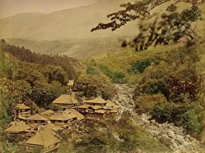 Albumen Print Hand Colored Prints: View of Kiga, 1865. Creator: Unknown