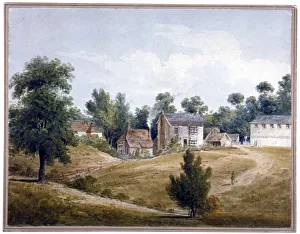 View of Kilbourn Wells spa, Belsize Road, Hampstead, London, c1850