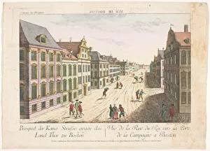 King Street Prints: View of King Street in Boston, 1755-1779. Creator: Franz Xavier Habermann