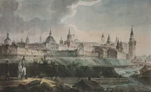 View of the Kitay-gorod from Ruins of the Cannon Laundry, Early 19th cen. Artist: Anonymous View of the Kitay-gorod from Ruins of the Cannon Laundry, Early 19th cen. Artist: Anonymous