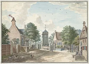 Clock Face Prints: View of the Klokhuis in Overveen, 1713-1780. Creator: Jan de Beyer